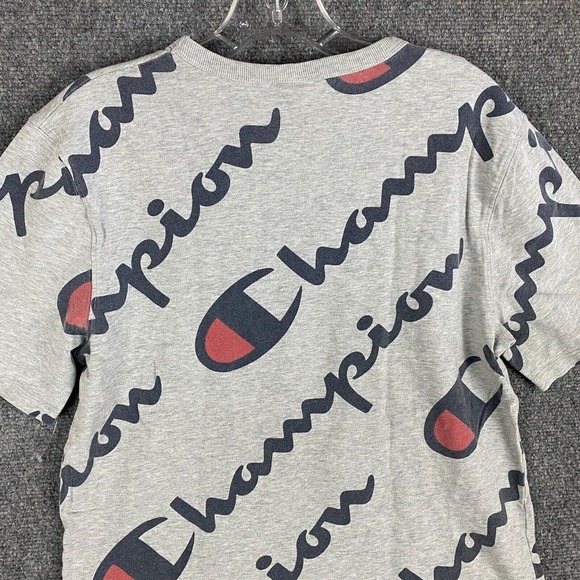 Vintage Champion Shirt Men's Medium‎ Heritage Gray All Over Print Casual Adults - Picture 8 of 8